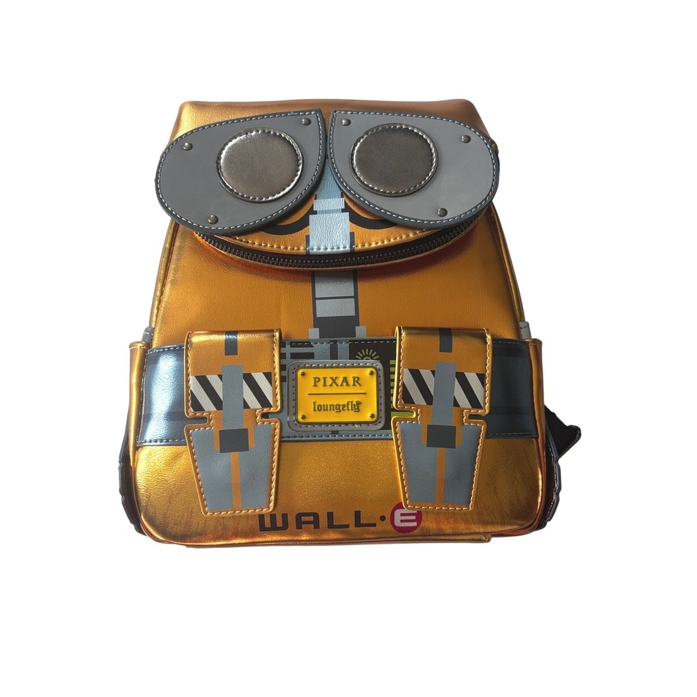Loungefly Disney Pixar WALL-E Metallic Gold Mini Backpack Magnetic Arms NWT